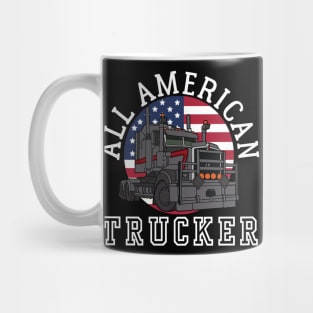 ALL AMERICAN TRUCKER PATRIOTIC 4TH OF JULY TRUCK DRIVER TEE Mug